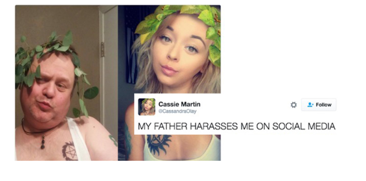 Vader imiteert dochter op social media (6 foto's)