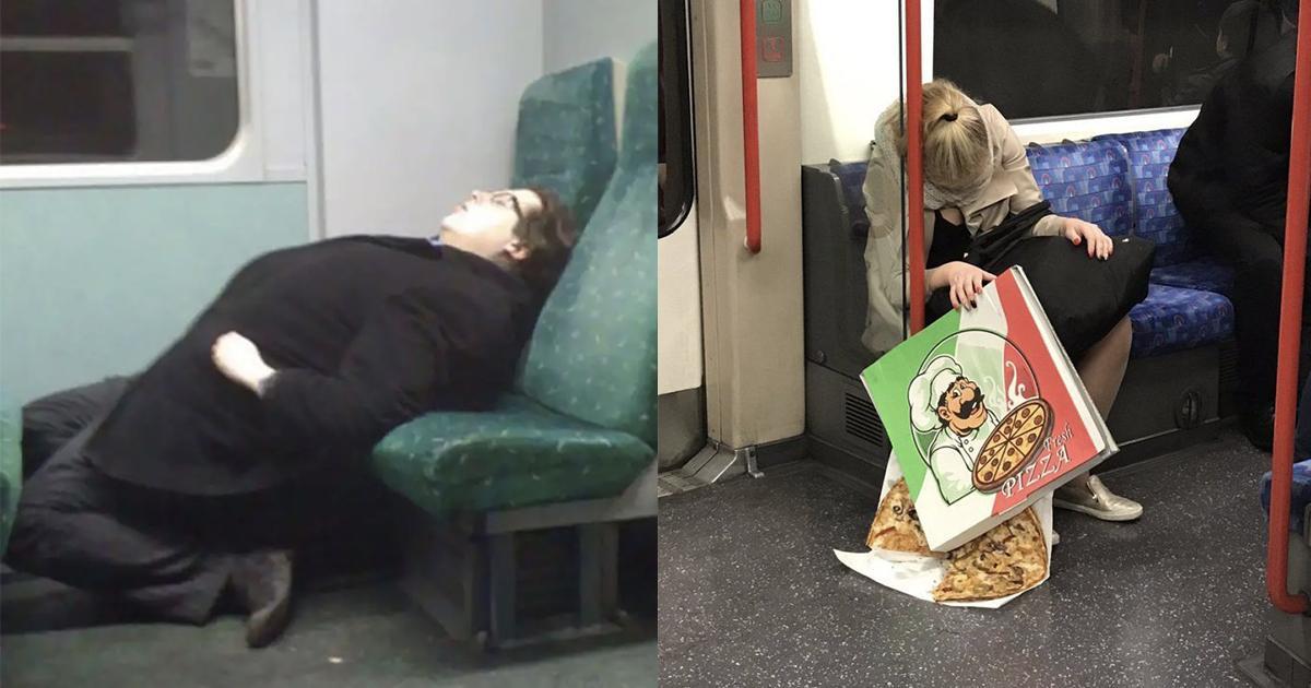 12 mensen die in slaap zijn gelazerd in de trein