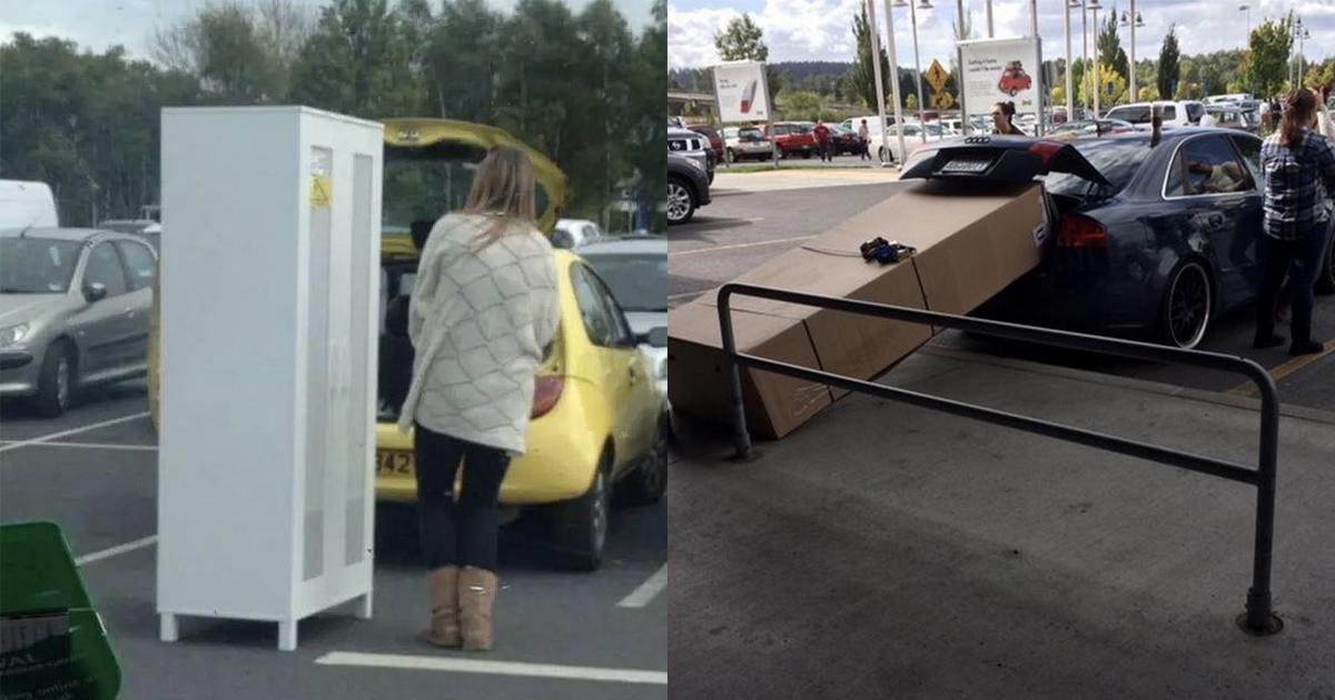 23 mensen die in de winkel nog dachten dat hun auto veel groter was