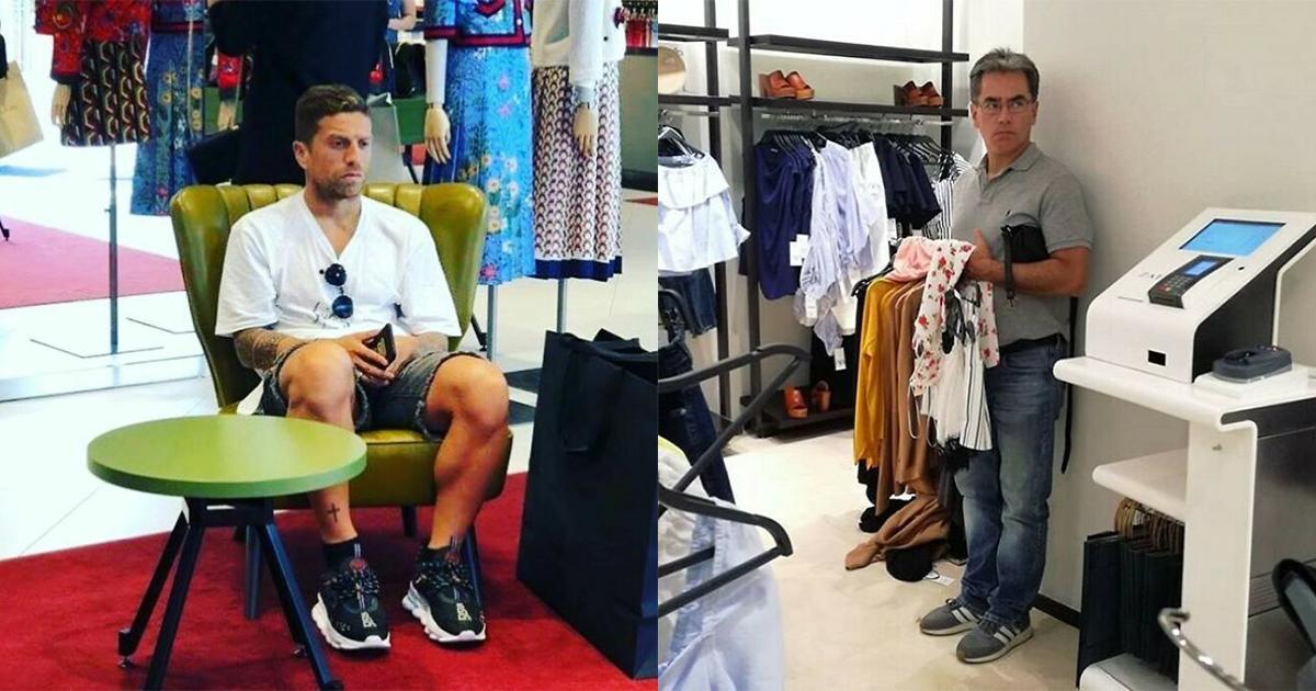 Hier weer een lading miserabele mannen die mee winkelen moesten met hun vrouw (28 foto's)