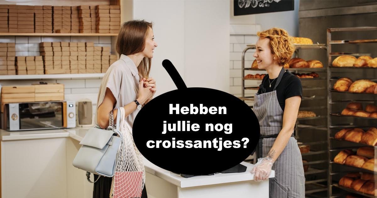 Vrouw wil alleen maar even snel één croissantje kopen maar dat blijkt bij deze bakker toch makkelijker gezegd dan gedaan (10 screens)